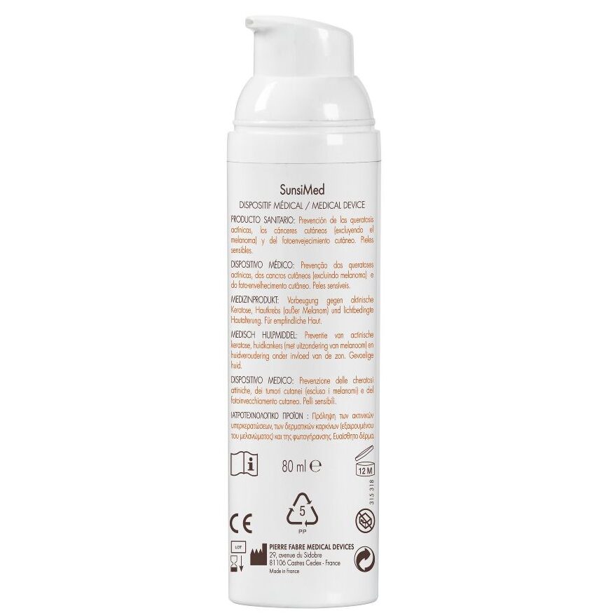 Tył opakowania produktu Avene Sun SunsiMed Emulsja ochronna
