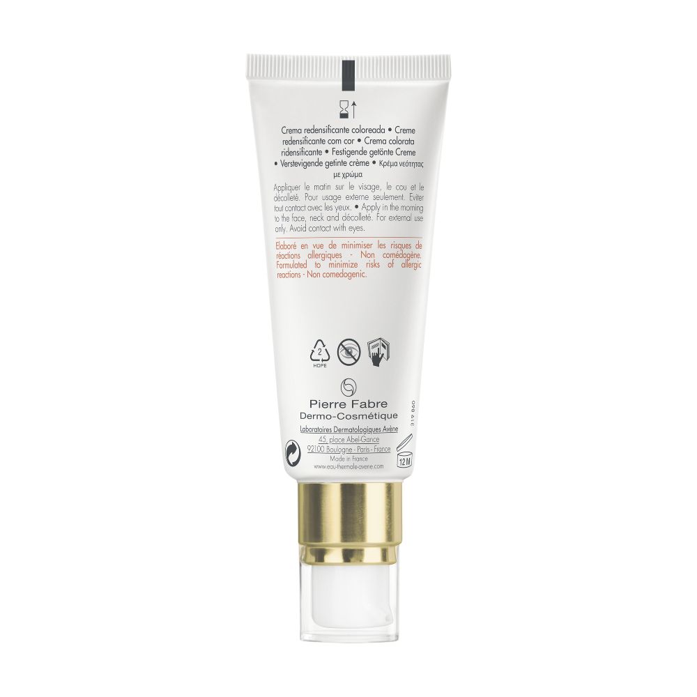 Tył opakowania produktu Avene DermAbsolu Krem koloryzujący przywracający SPF 30