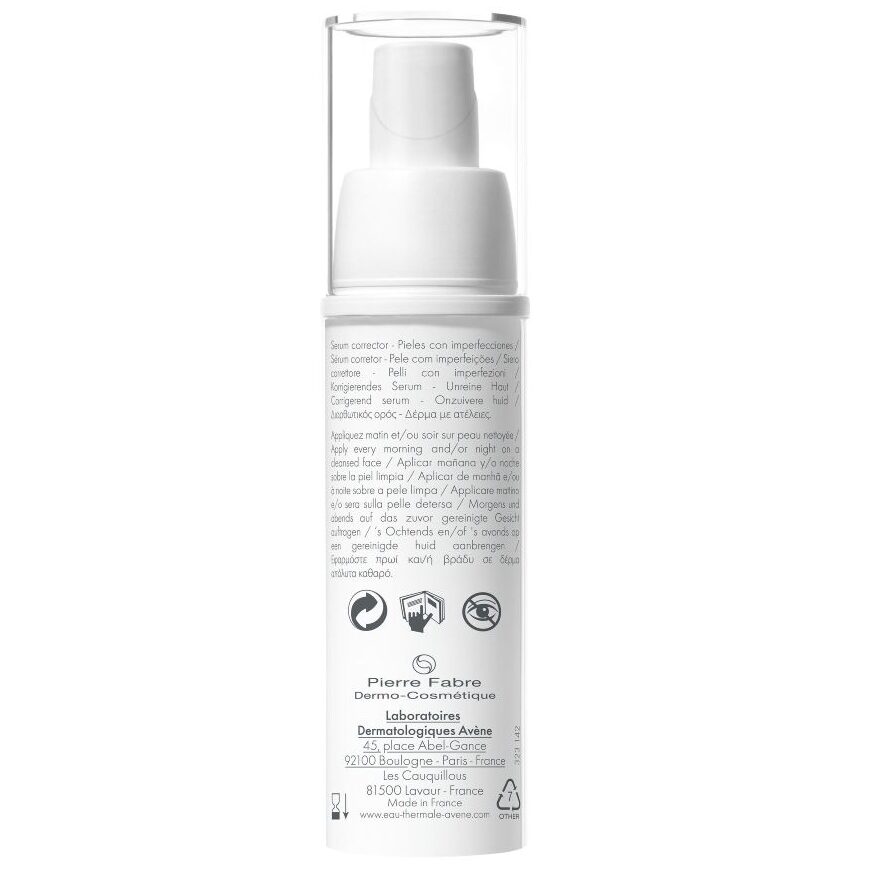 Tył opakowania produktu Avene Cleanance Women Serum korygujące