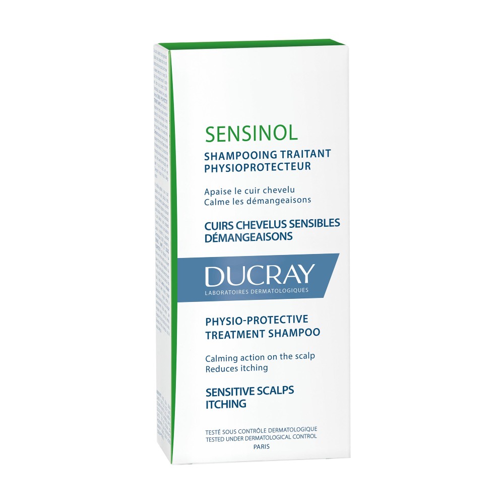 Kartonik produktu Ducray Sensinol Szampon Ochrona fizjologiczna – Szampon na uczucie swędzenia skóry głowy