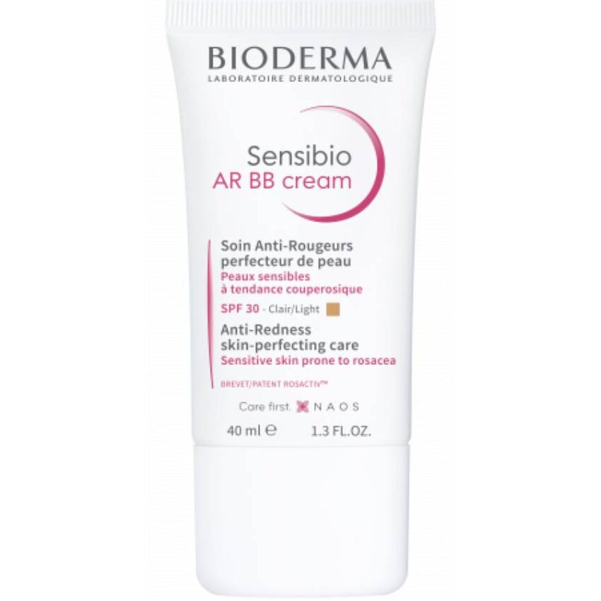 Opakowanie produktu Bioderma Sensibio AR Krem BB redukujący i maskujący zaczerwienienia, skóra wrażliwa i naczynkowa, SPF 30