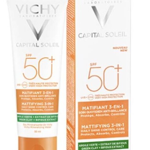 Opakowanie produktu Capital Soleil Matujący krem do twarzy SPF 50+
