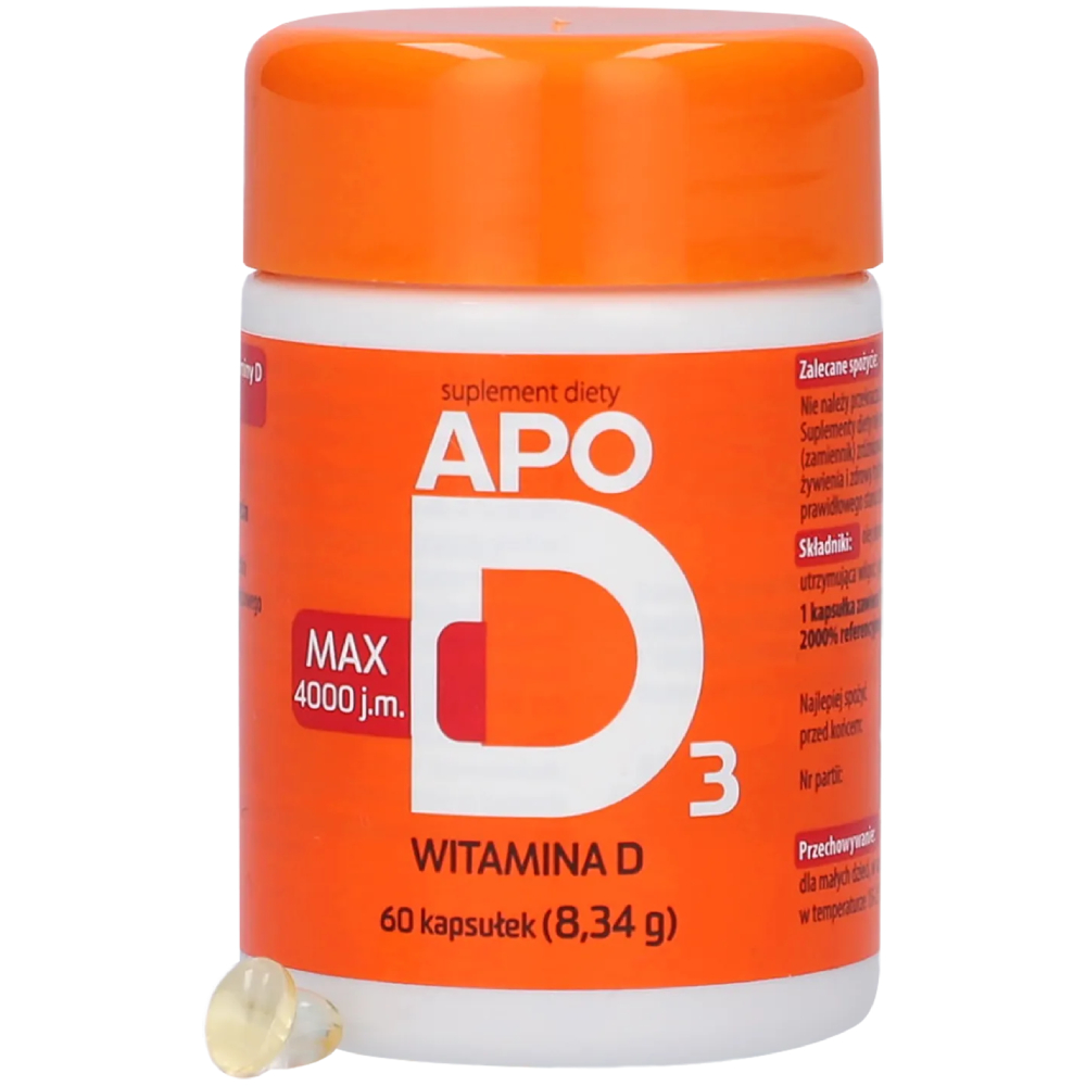 Opakowanie produktu z kapsułką ApoD3 Max 4000 j.m.