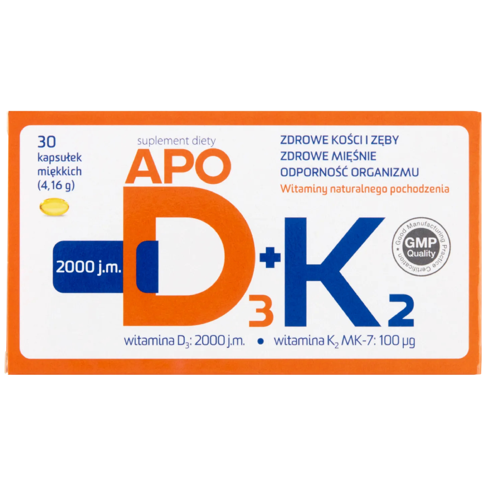 Opakowanie produktu ApoD3 + K2