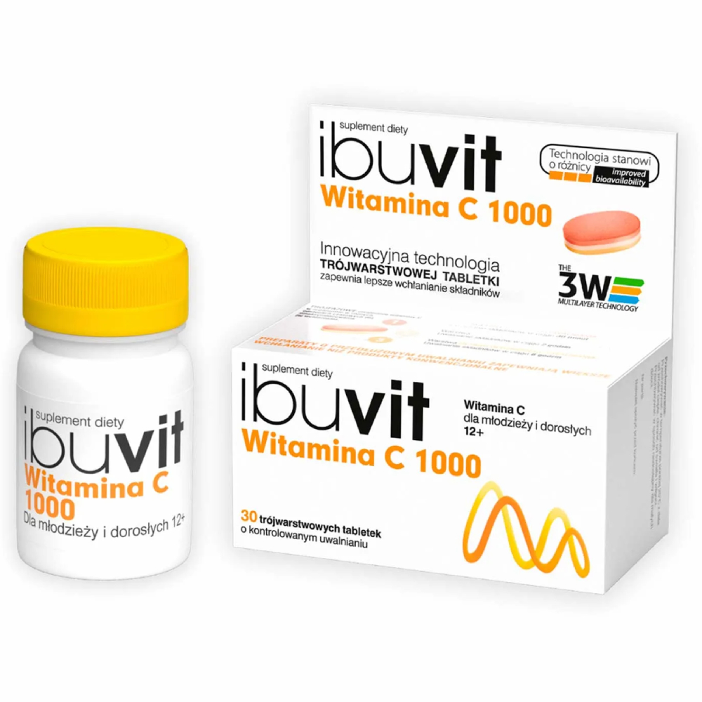 Opakowanie + kartonik produktu Ibuvit Witamina C 1000