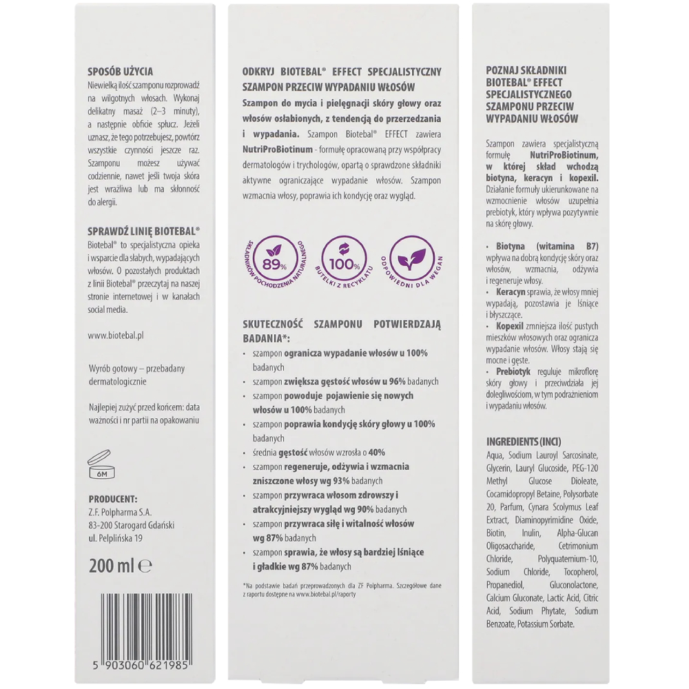 Kartonik produktu Biotebal Effect Szampon przeciw wypadaniu włosów