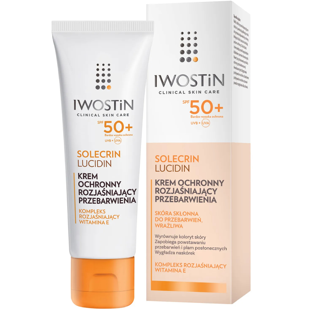 Kartonik produktu Solecrin Lucidin Krem ochronny na przebarwienia SPF 50+