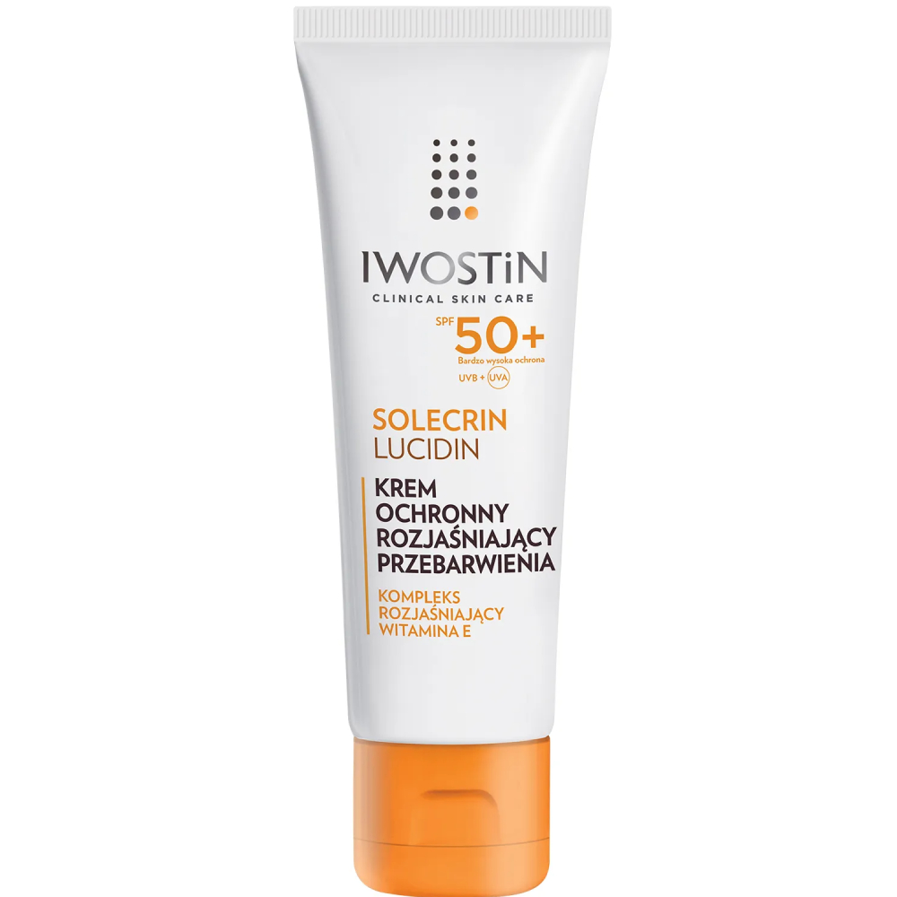 Opakowanie produktu Solecrin Lucidin Krem ochronny na przebarwienia SPF 50+